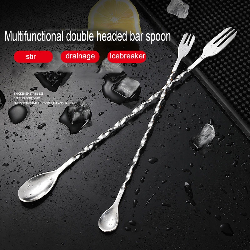 Stainless Steel Stirring Spoon Cocktail Stick Milk Tea Stirrer