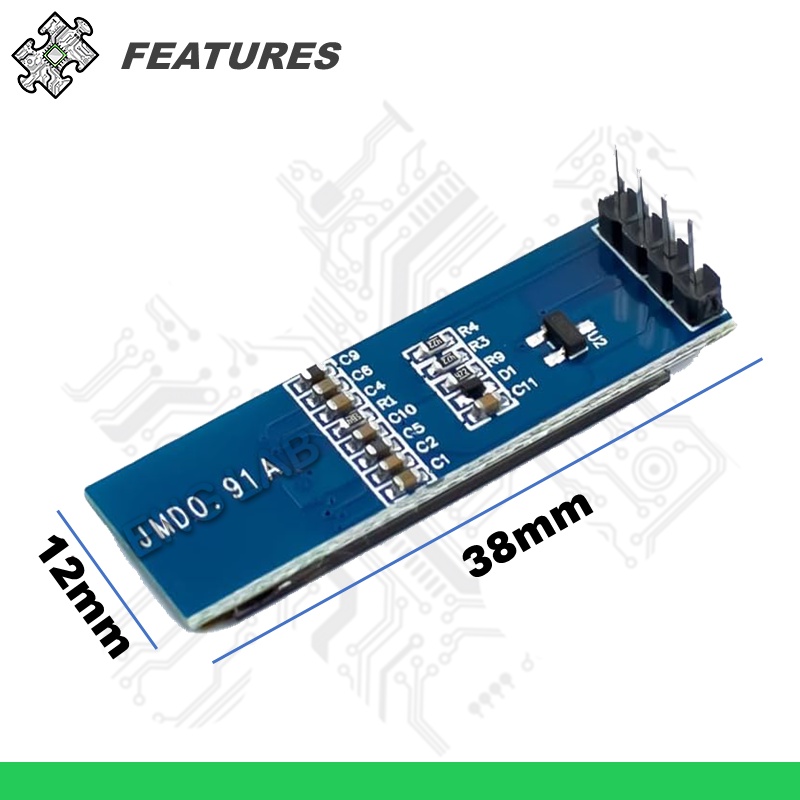 ENGLAB★0.91 Inch OLED Display Module, 128x32 Pixel With I2C Protocol ...