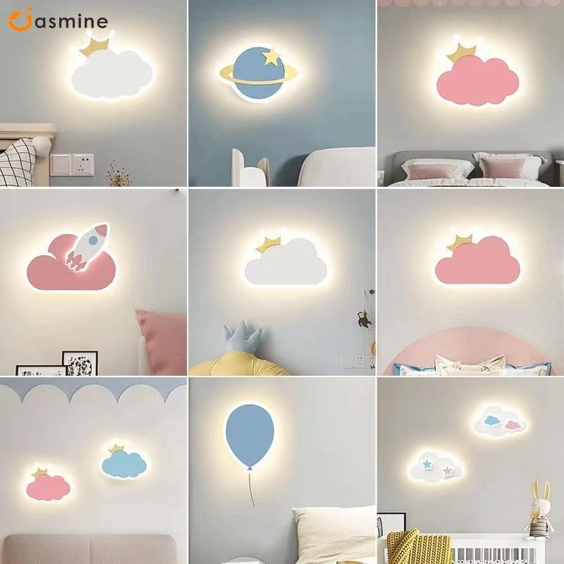 Children's wall lamp bedroom bedside lamp cute boys and girls cloud