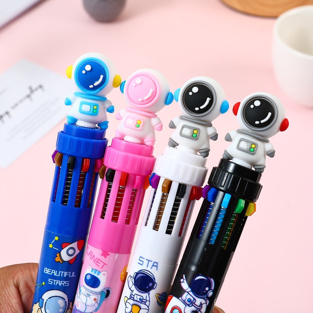 Cute Astronaut Ten-Color Ballpoint Pen Press Student Journal Stationery ...