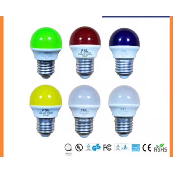 【Wholesales 10PCS50PCS】FSL COLORED LED BULB AC220V 1.8W 2.5W E27