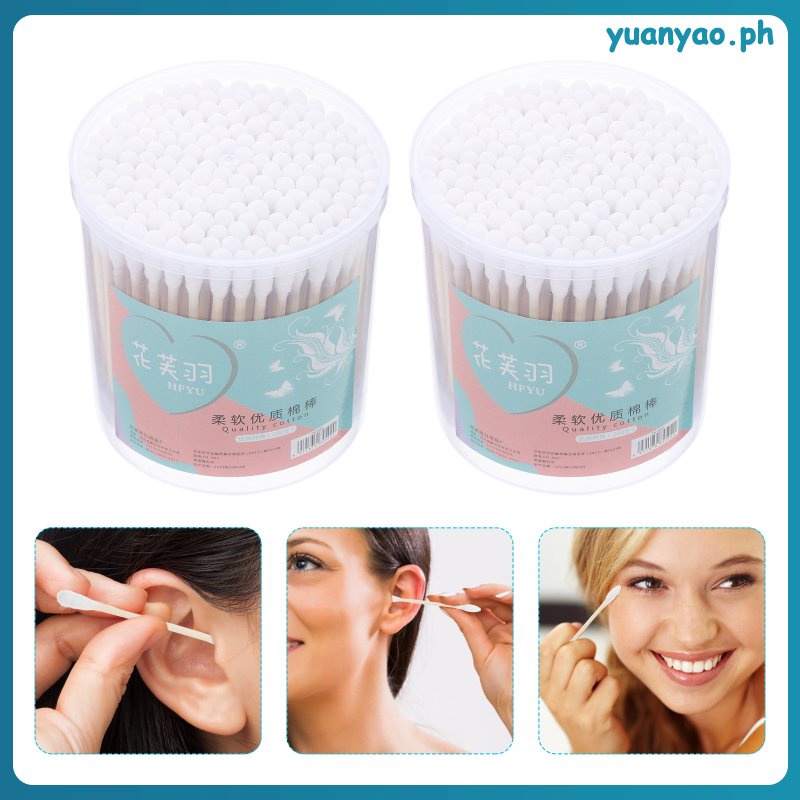 2 Boxes Baby Cotton Swab Infant Ear Plugs Earplugs Kids Wood Stick