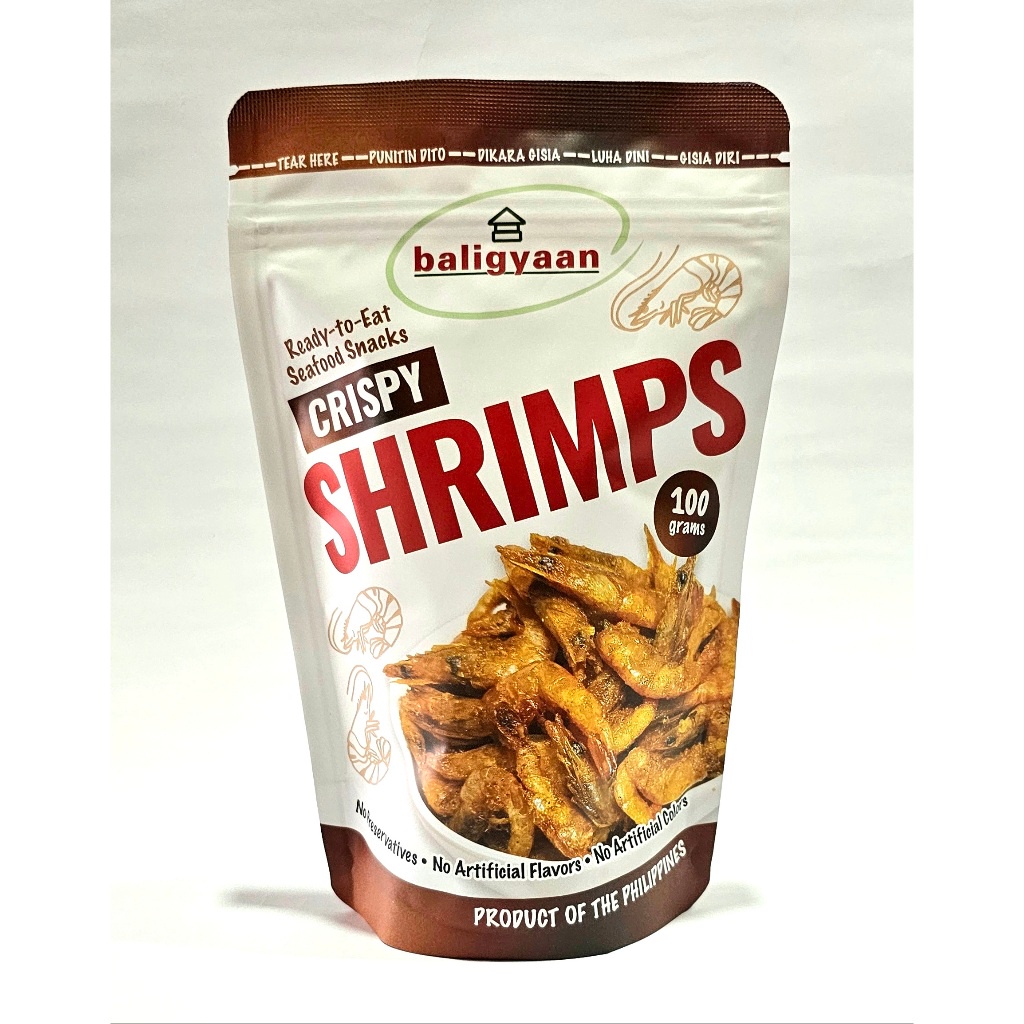 ♞,♘BALIGYAAN Crispy Shrimps / Hipon 100g Ready-to-Eat Kutkutin Snacks