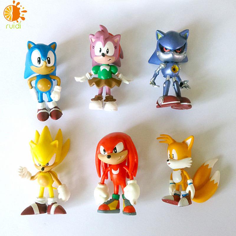 6pcs Sonic Hedgehogs Toy Figure Toys Cartoon Character Doll model for ...