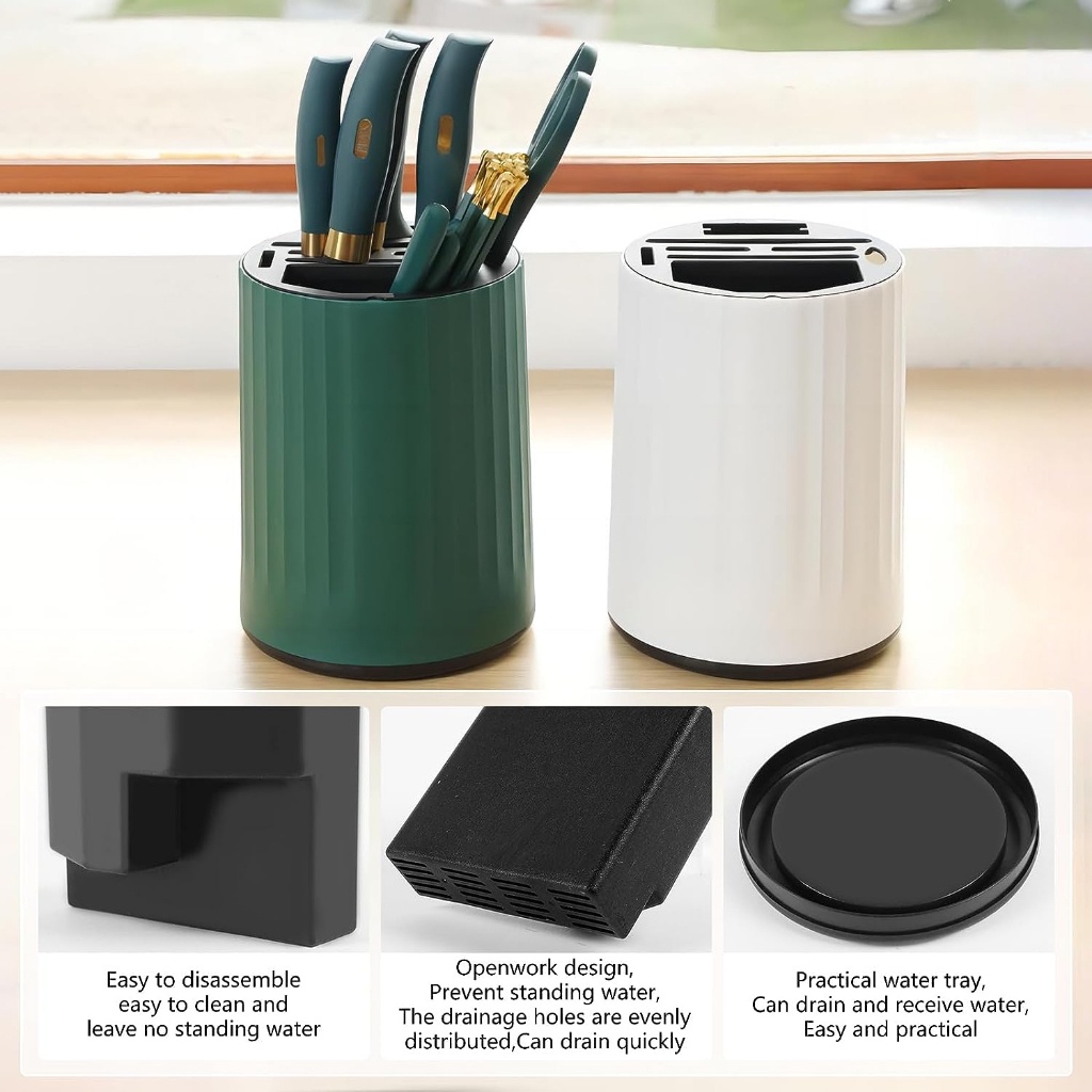 Kitchen Rotating Knives Holder 360 Degree Rotating Chopsticks Cage ...
