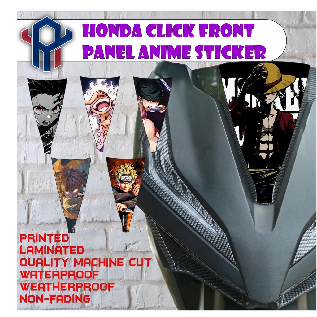 Honda Click V2 front panel anime sticker laminated waterproof stickers ...