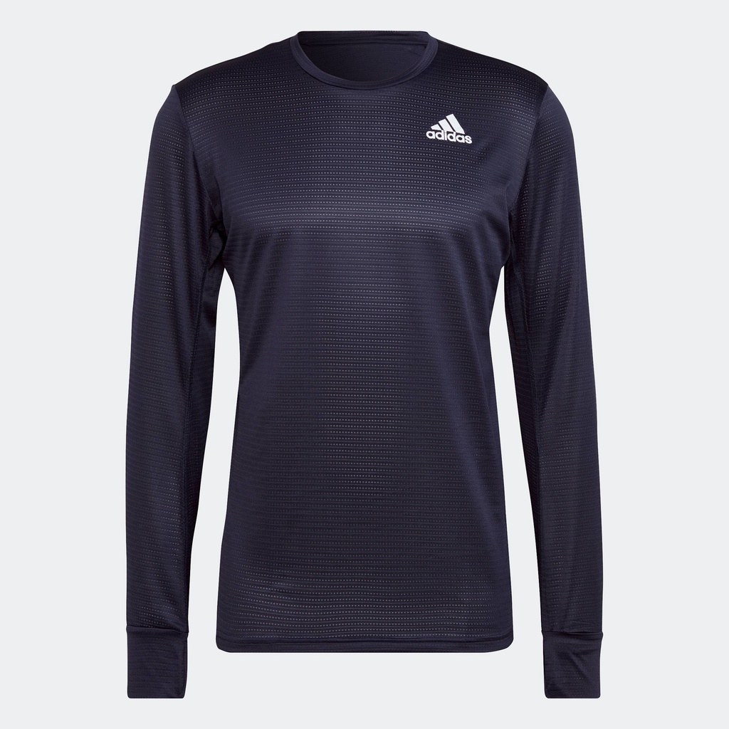 adidas Running Own the Run Long Sleeve Tee Men Blue HB7443 | Shopee ...