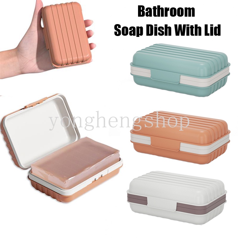 Creative LeakProof Soap Box with Lid Outdoor Travel Portable Soaps Case Shower Bar Soap Dish