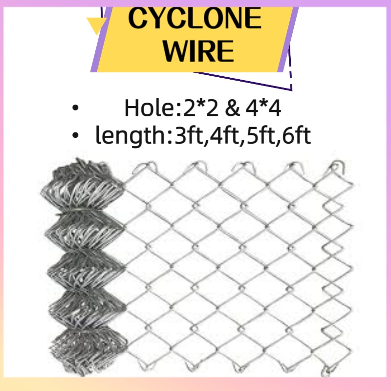 GALVANIZED CYCLONE WIRE 2×2 4×4 hole.length3ft,4ft,5ft,6ft farm fence wire garden fence wire