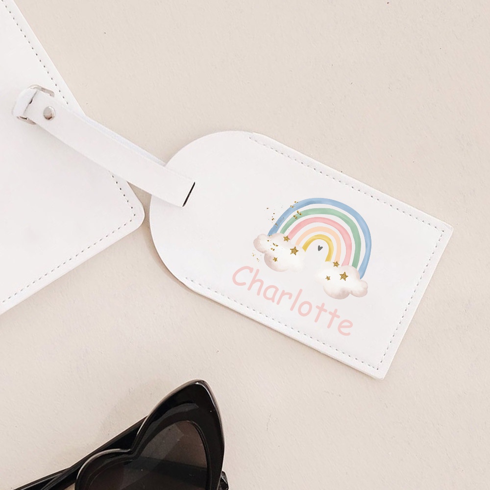 Luggage Tags Travel Bag Labels with Name ID Card Personalised Rainbow