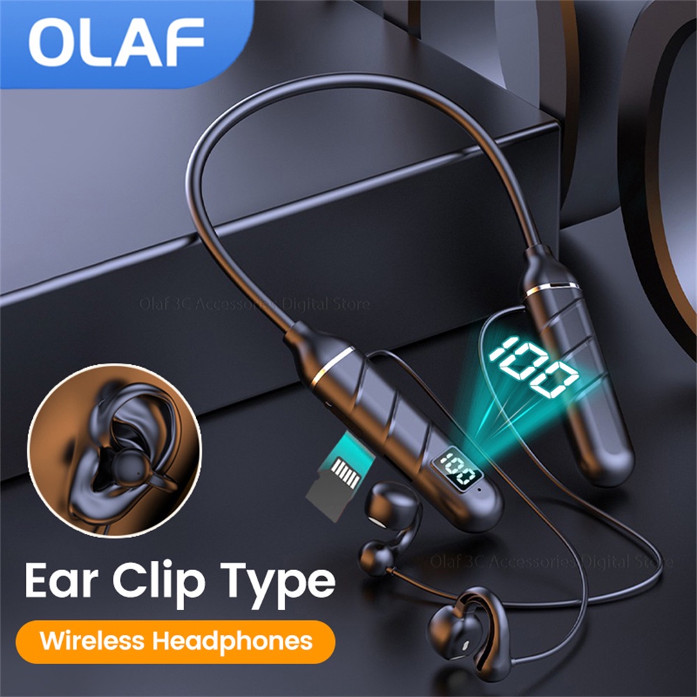 Earclip Neckband Earphones Bluetooth Wireless Headphones Handsfree