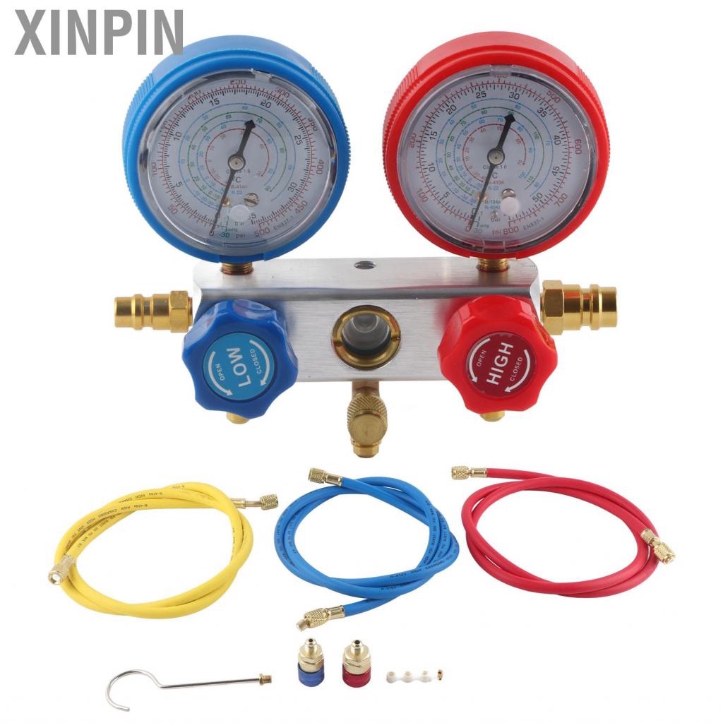 Xinpin AC Diagnostic Gauge Set Air Conditioning Charging Impact Proof 3 Way 4000PSI Burst