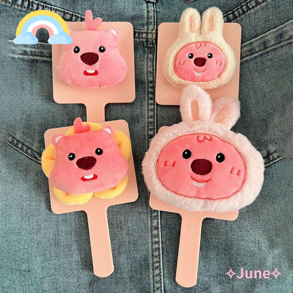 JUNE Loopy Makeup Mirror, Plastic Makeup Repair Handheld Mirror, Kawaii