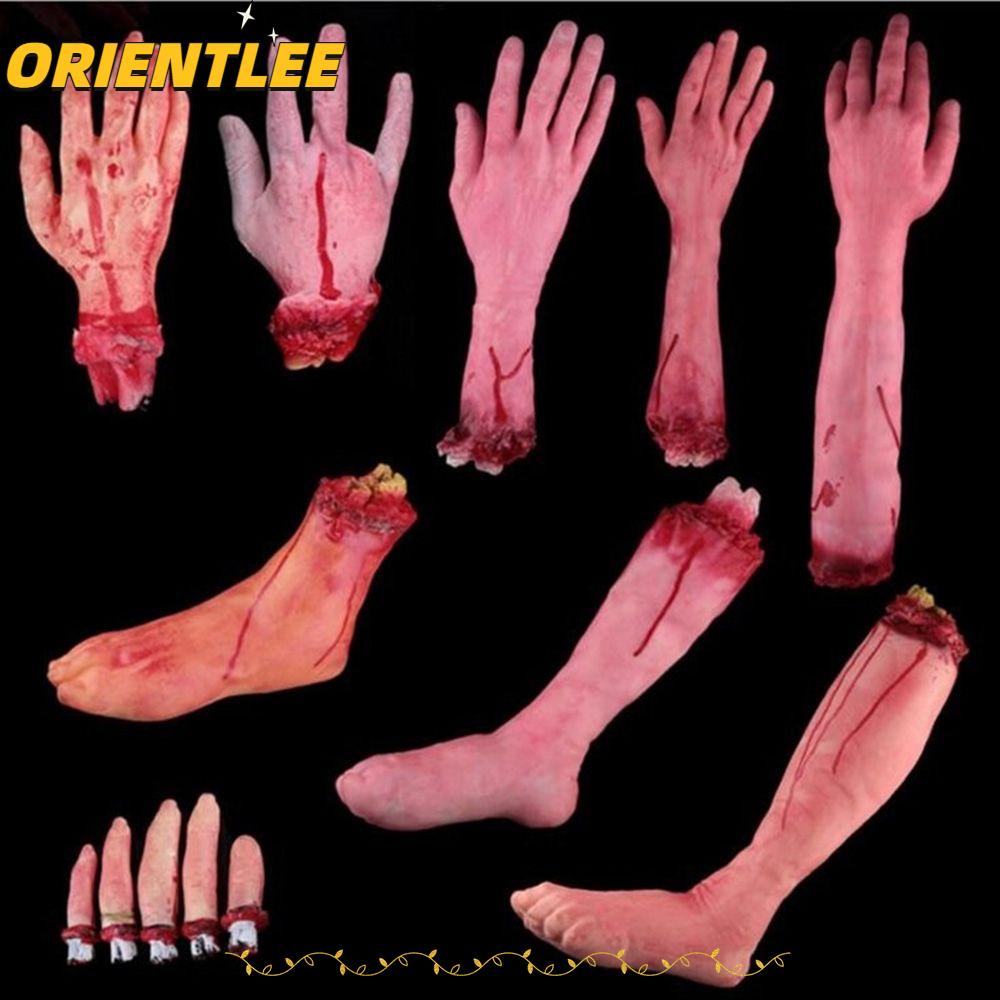 ORIENTLEE Halloween Horror Props Fake Bloody Horror Broken Hand Foot