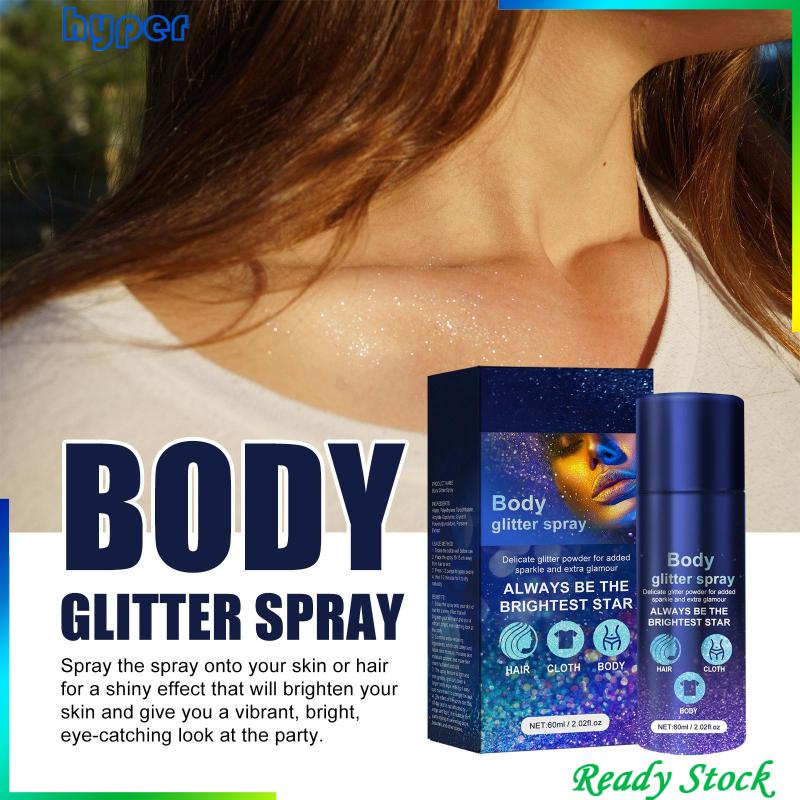 Hair Body Glitter Spray, Refreshing Texture For Dating Festival