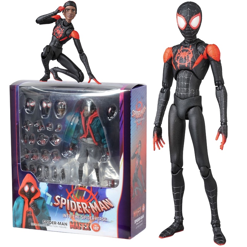 MAFEX 107 SPIDER MAN Miles SPIDER-VERSE Anime Action Figures Toys ...