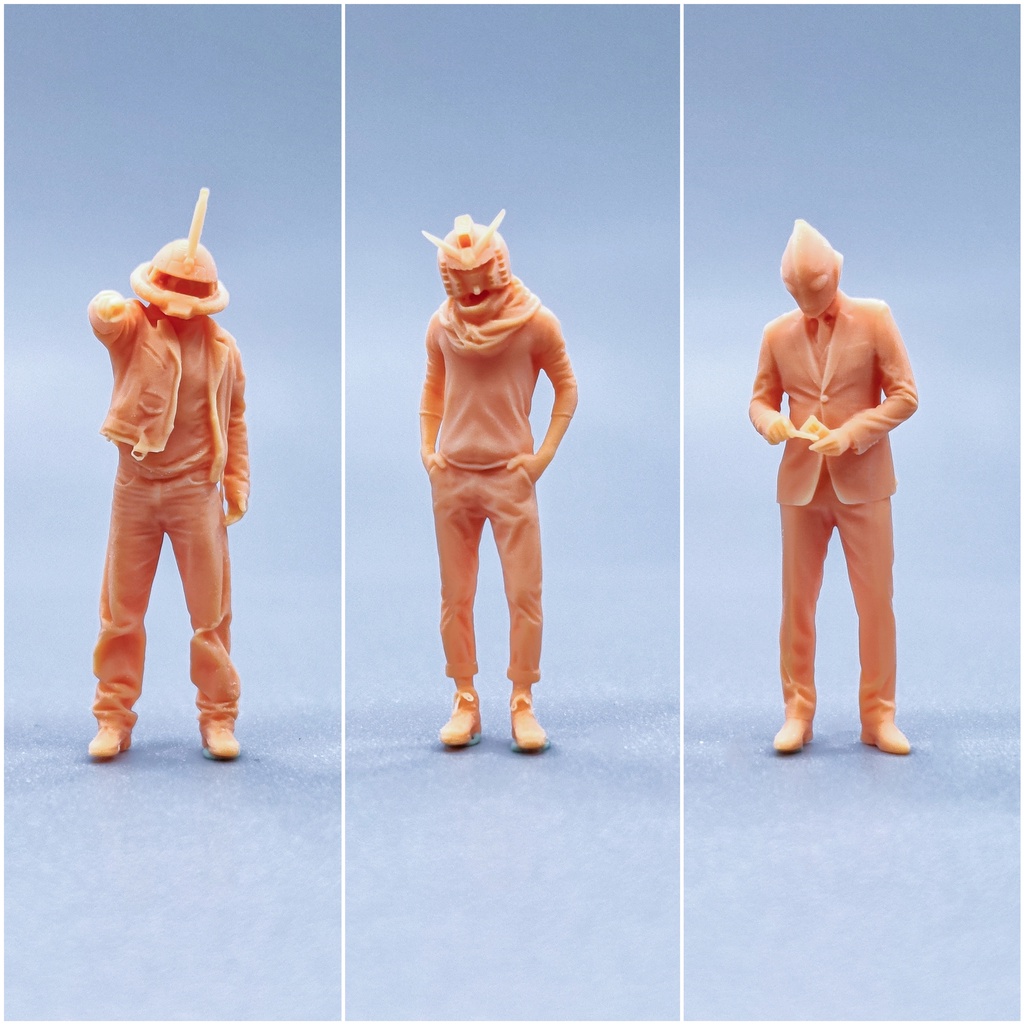 [Uh Hum Model] 1: 64 Doll 1: 43 Miniature White Model Mask Man Ultra ...