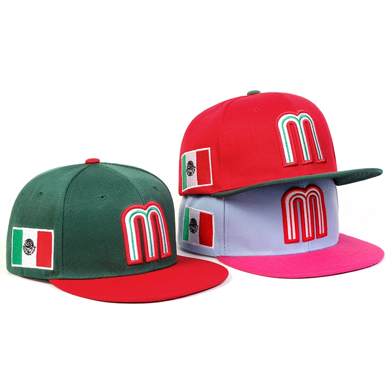 Fashion M Letter Mexico Flag Embroidery Baseball Cap Cotton Snapback ...