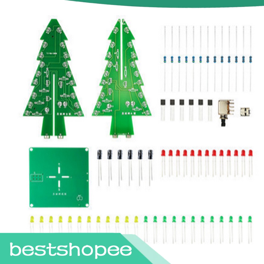 DIY Christmas Tree LED Flash Kit Solder Set LED Color Learning Tool 3