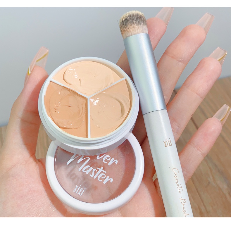 Xixi Threecolor Concealer for Face To Cover Spots, Acne Marks, Tear Troughs and Dark Circles on