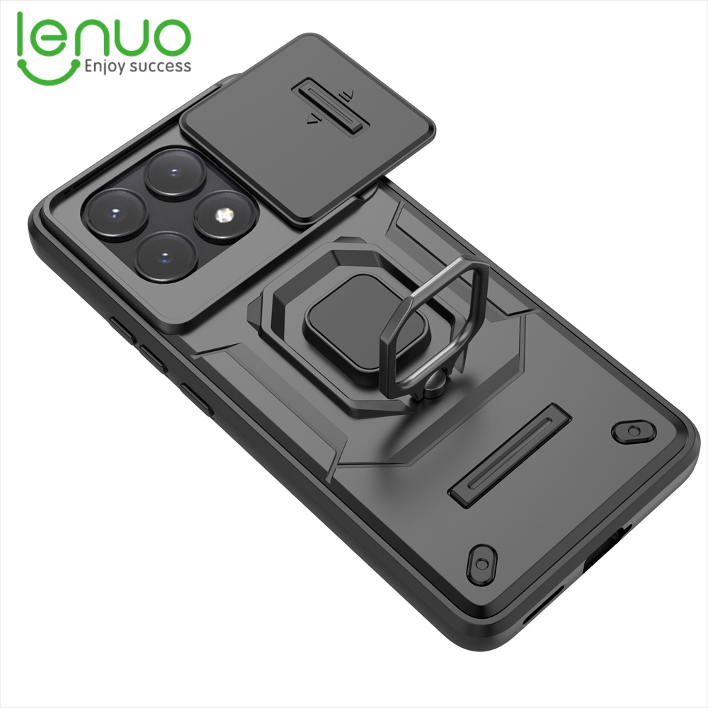 Lenuo Ring Magnetic Holder Phone Case For Poco X6 M6 Pro C65 Redmi Note 13 13c K70 Pro K70e 5g 1469