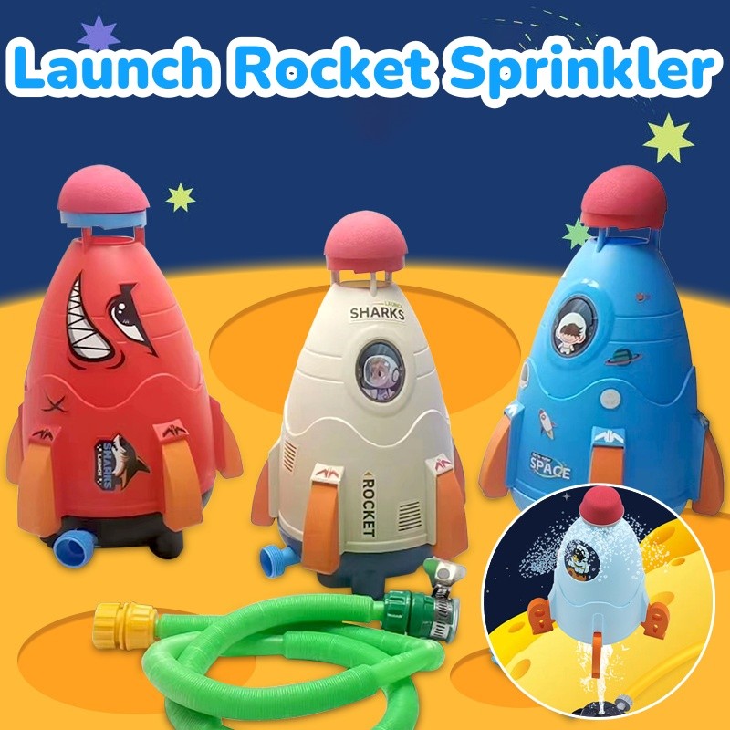 Kids Outdoor Sprinkler Toy Hydro Launch Rocket Sprinkler Outdoor Pool ...