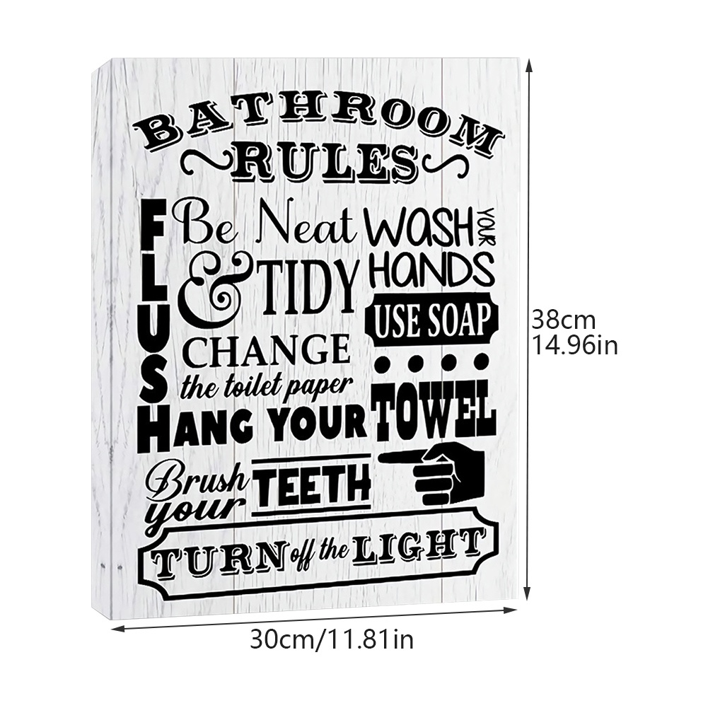Home Decor Art Rustic Sign For Bathroom Restroom Laundry Room Framed