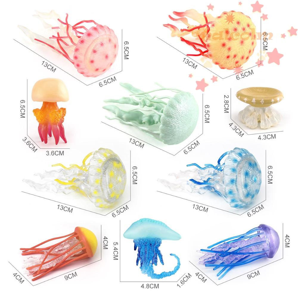 MALCOLM Ocean Animal Figurine, Marine Animals Solid Jellyfish Starfish