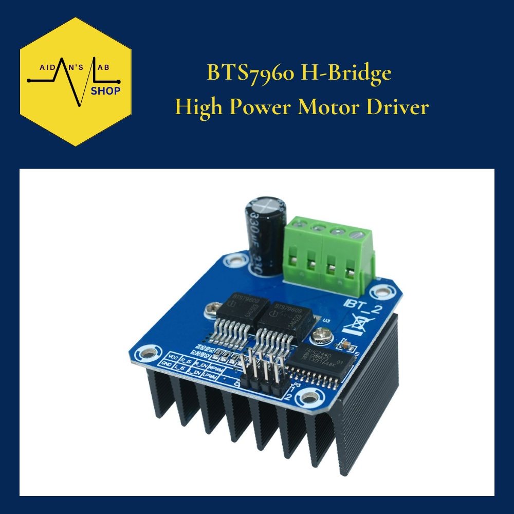 BTS7960 43A High Power Motor Driver Module IBT2 Aidans Lab Shopee