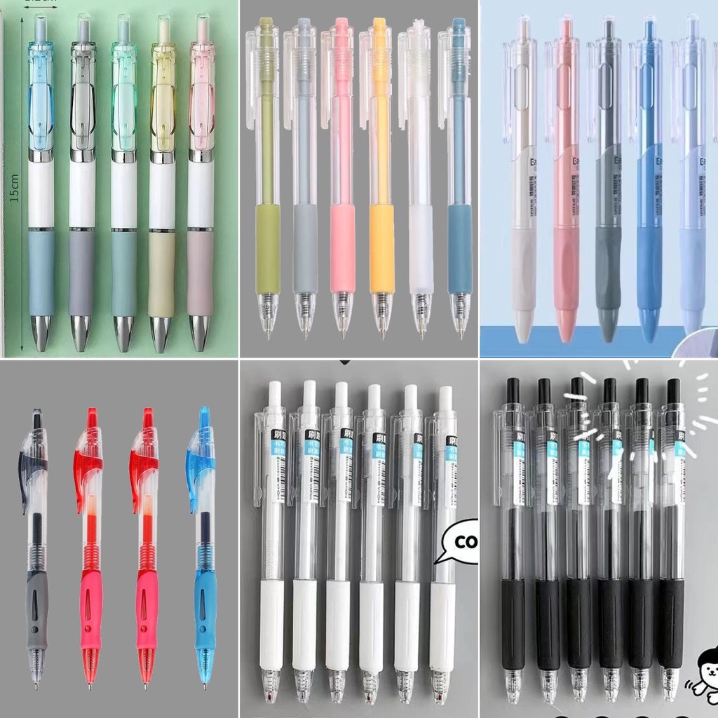  Muji Gel Ink Ballpoint Pens 0.5mm 2-color set Black-5 Pcs  Blue-5Pcs : Office Products