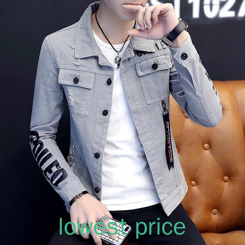 Spring jean jacket handsome male fashion personali spring denim jacket ...