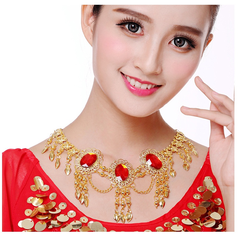 Indian Dance Performance Head Chain Necklace Triangle Dance Head