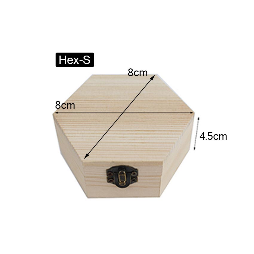 GEEBON Retro Wood Box Arched/Rectangular/Hexagonal Shaped Clamshell ...