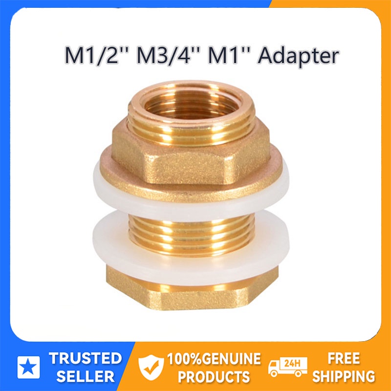 Solid Brass Water Tank Connector Fittings Leakproof M1/2'' M3/4'' M1'' Adapter Shopee Philippines
