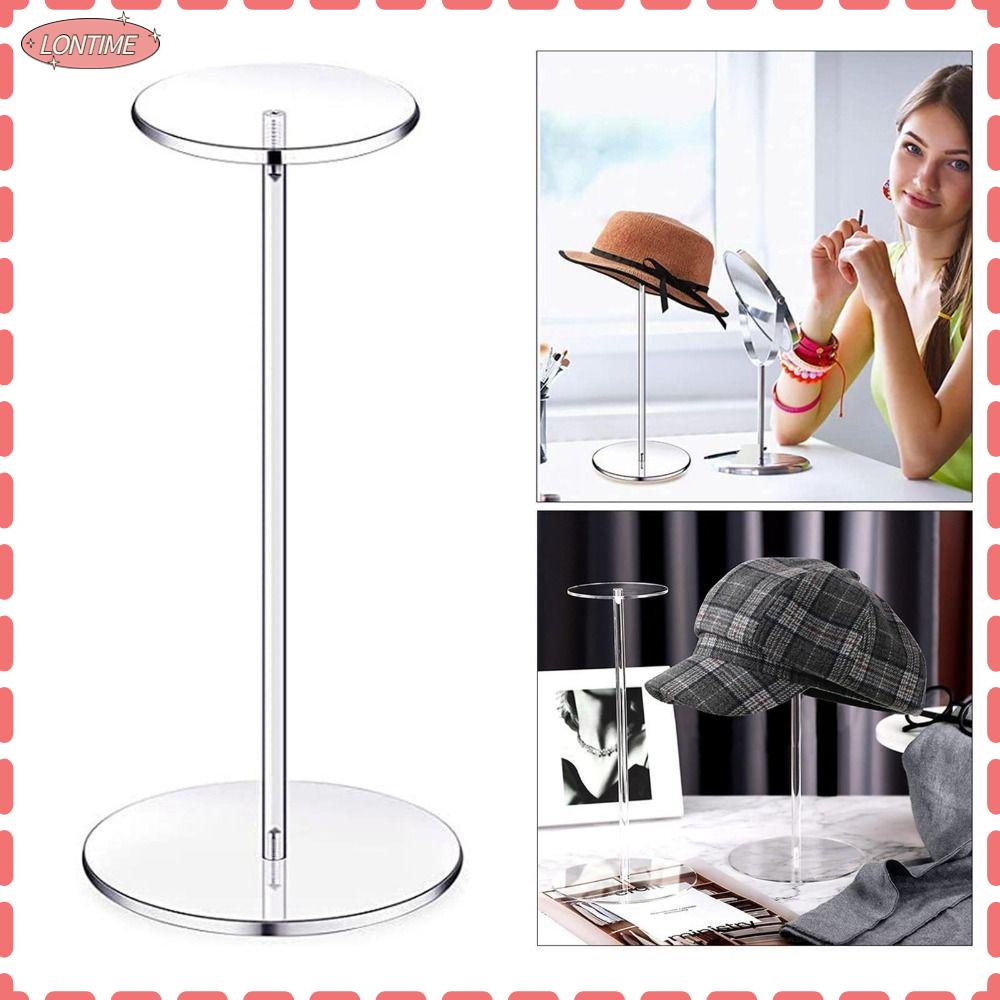 LONTIME STORE Hat Wig Display Stand, Acrylic Cap Organiser Support Rack