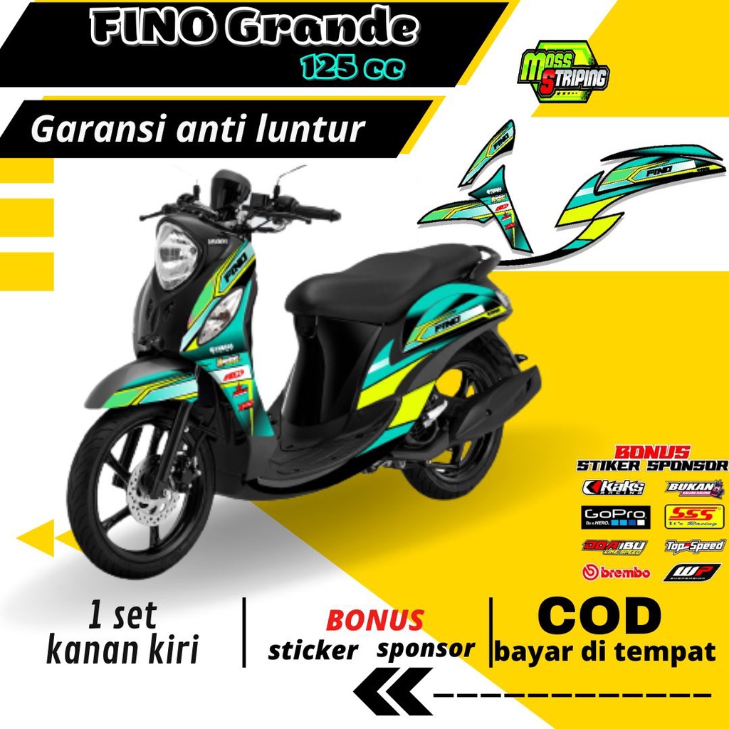 Yamaha FINO 125 cc GRANDE PREMIUM SEMI FULLBODY motorbike decal sticker ...