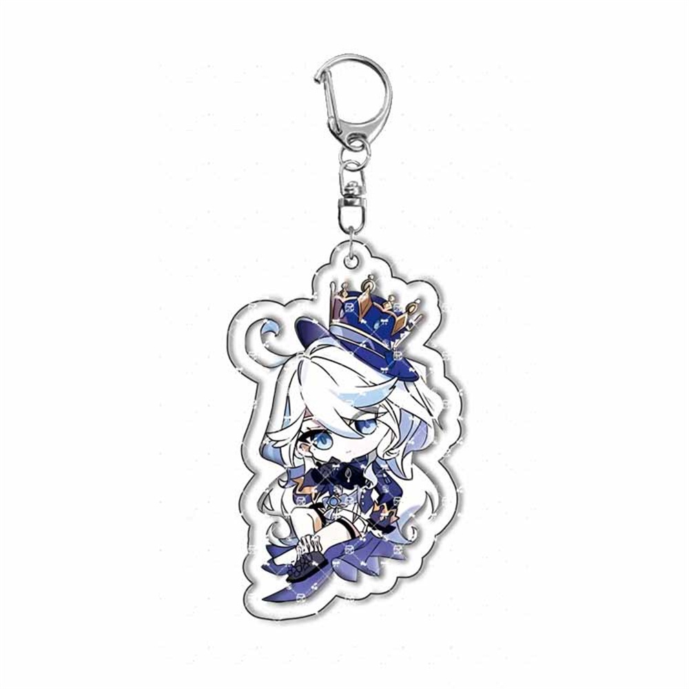 Cute Anime Genshin Impact Keychain Cartoon Game Character Lynette Lyney ...