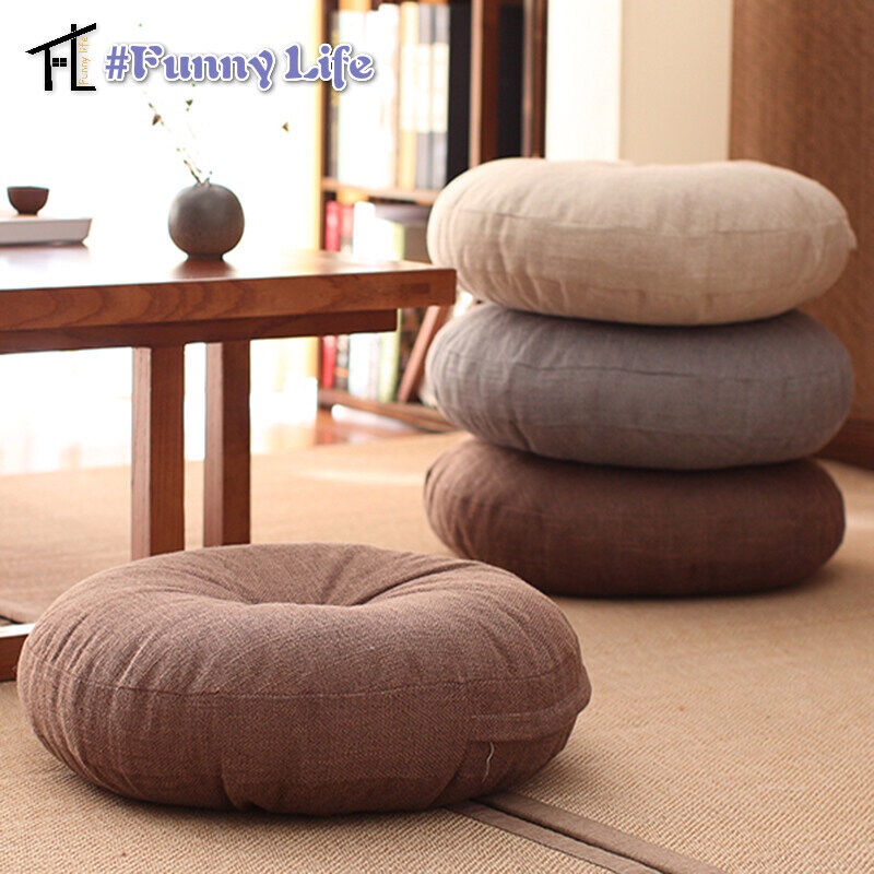 2023 Large Round Floor Pillow Cotton Linen Breathable Floor Cushion Japanese Futon Tatami Chair Cushion Meditation Yoga Shopee Philippines