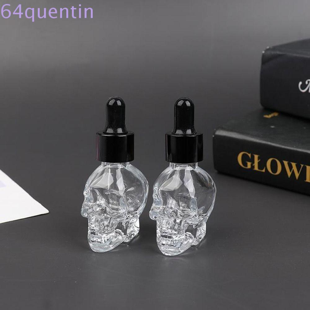 Quentin Skull Shape Bottle Glass Dropper Transparent Glass Liquid