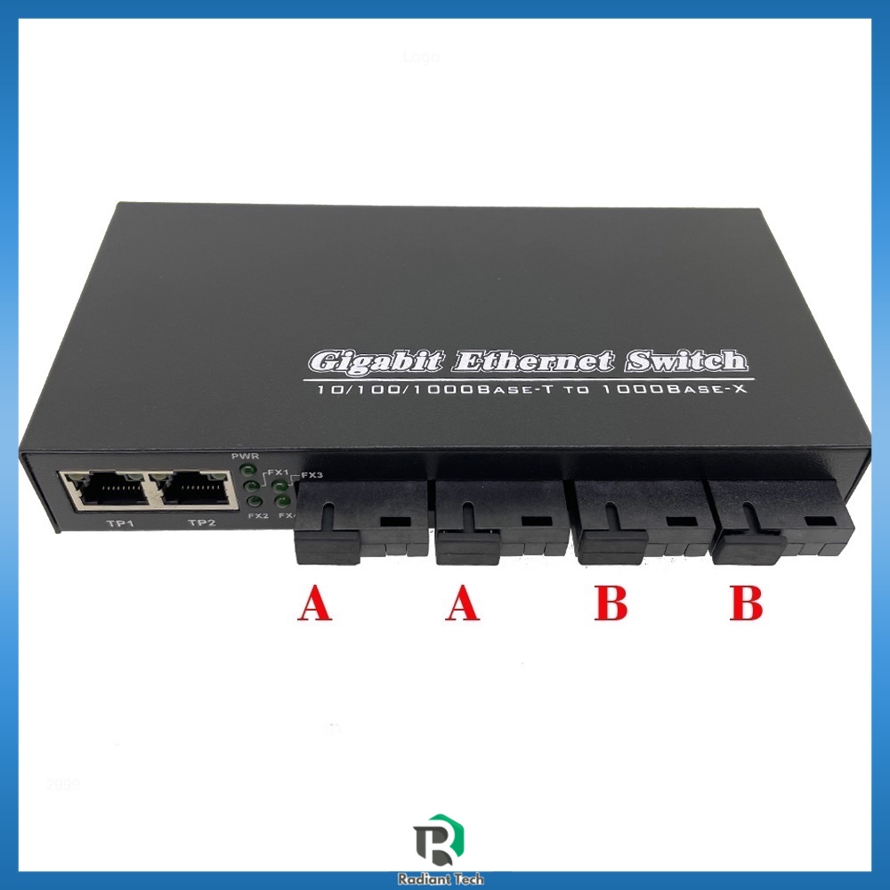 Gigabit Ethernet Fiber Switch/ Media Converter 4 SC and 2 RJ45 port 10 ...