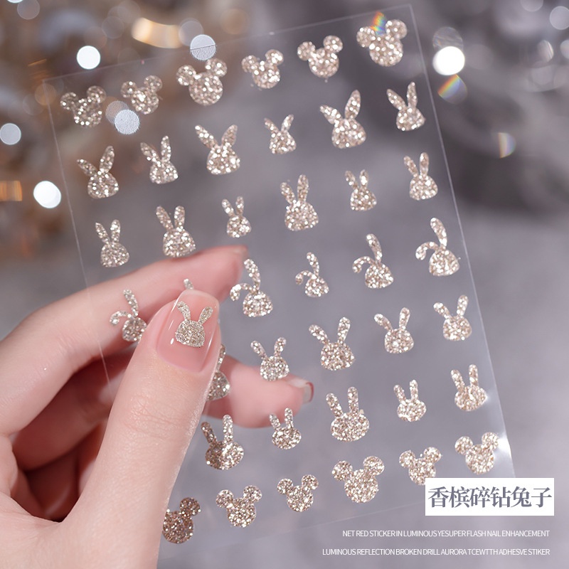 Mosr Affordable Luxury Style Flash Nail Sticker Diamond in the Debris ...