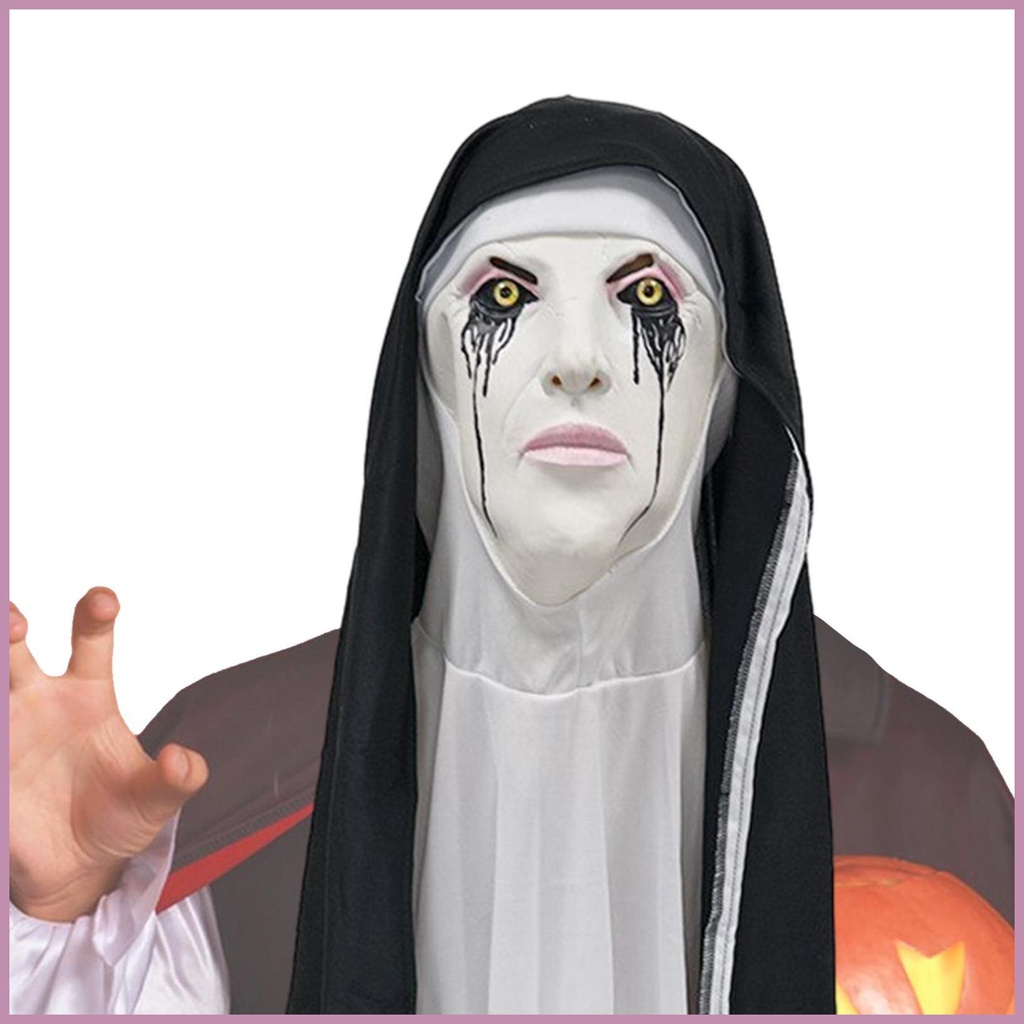 Nun Facial Cover Scary Halloween Nun Face Cover Halloween Party Scary ...