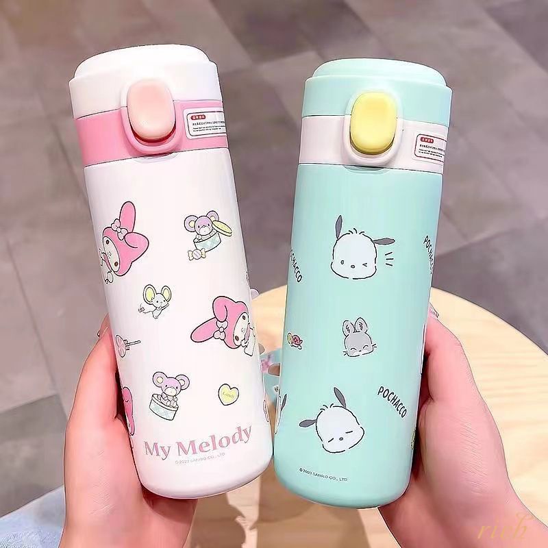 400ml Sanrio Thermos Water Bottle Kawaii Pochacco Cinnamoroll Portable ...