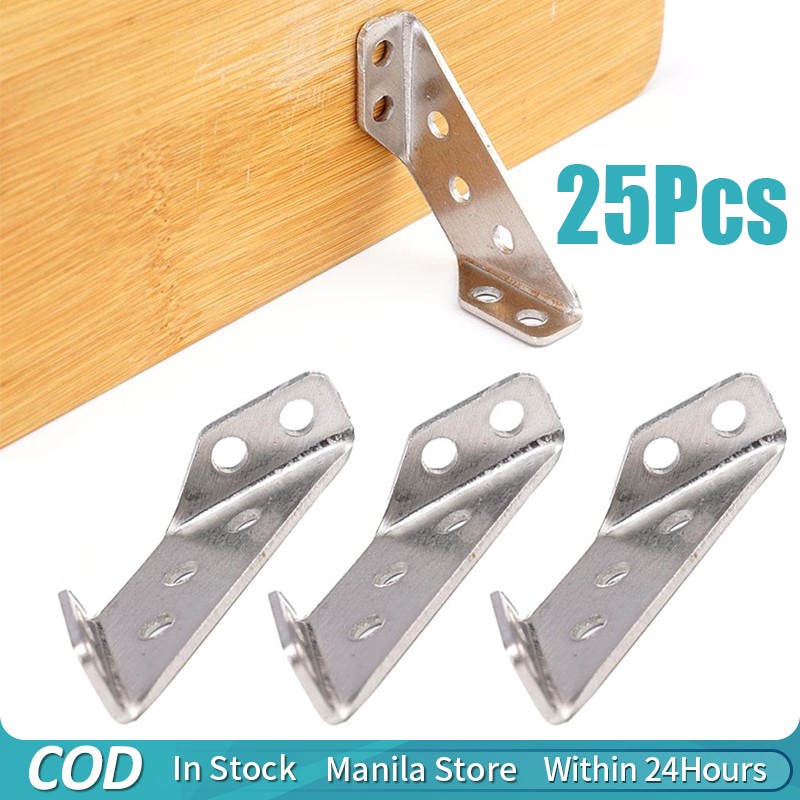 25Pcs Stainless Steel Angle Corner Brackets/Furniture Supporting Right