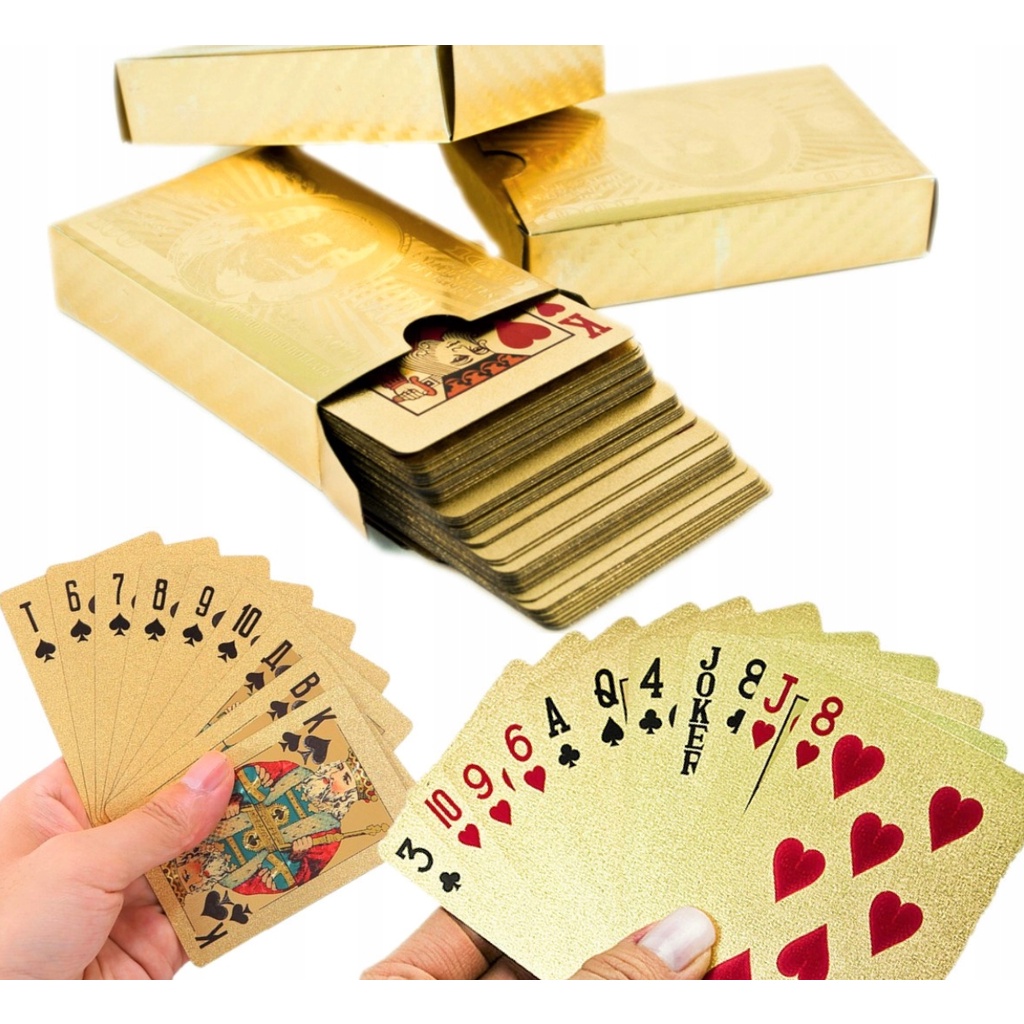 Gold Foil washable playing card toys, exquisite playing cards, used to