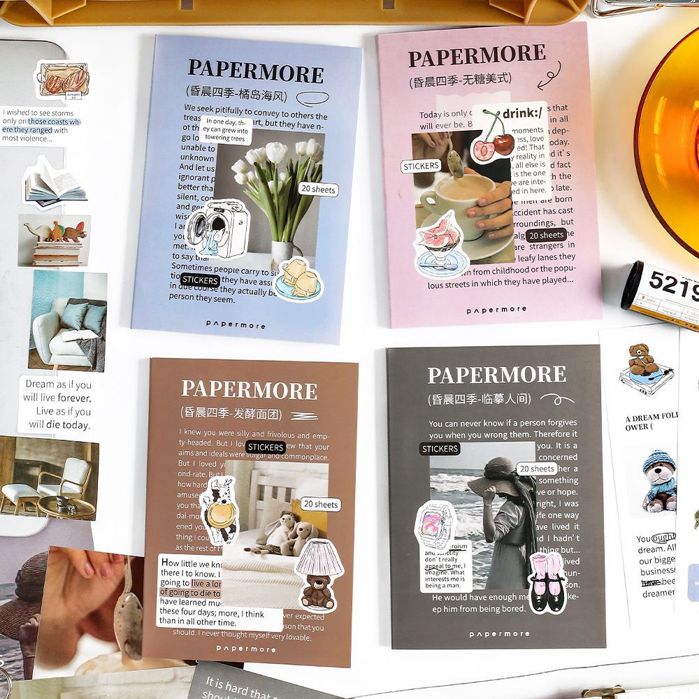 Cdaily|20pcs ins Handbook Sticker Book Retro Handbook Sticker Handbook ...