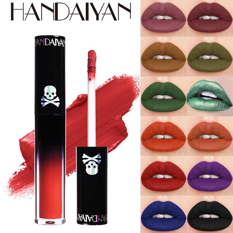 New Handaiyan Sexy Black Matte Liquid Lipstick Lip Gloss Halloween