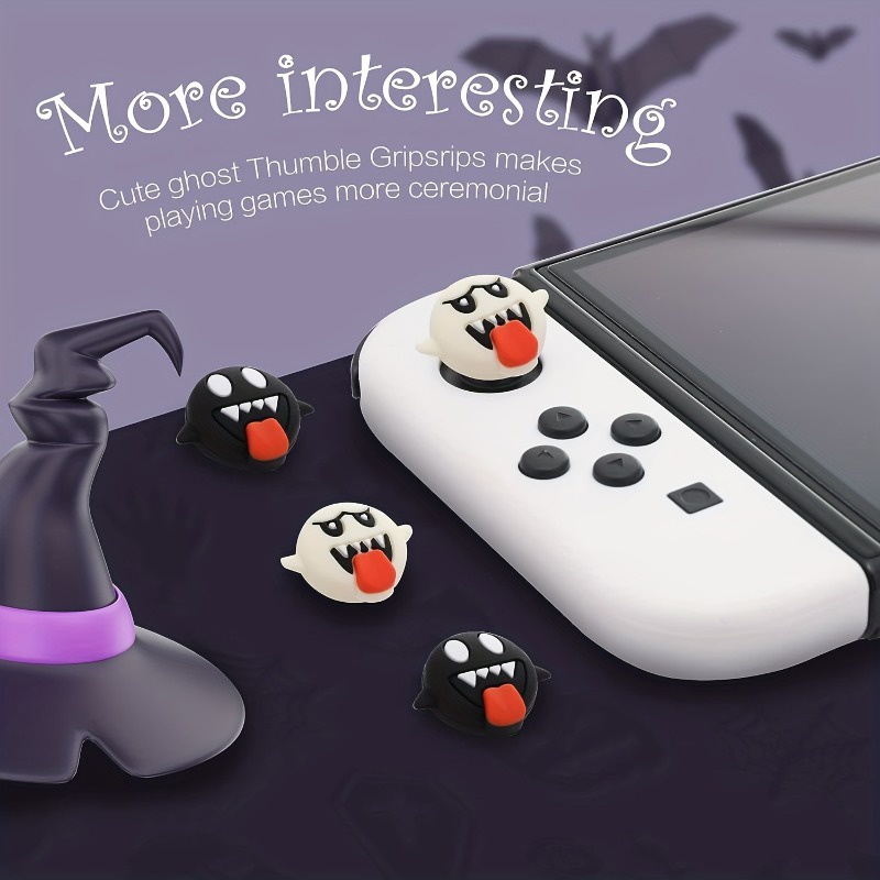 Nintendo Switch kuri boo 4pcs Cute Luigi's Mansion 3 King Boo Luminous Ghost Silicone Soft