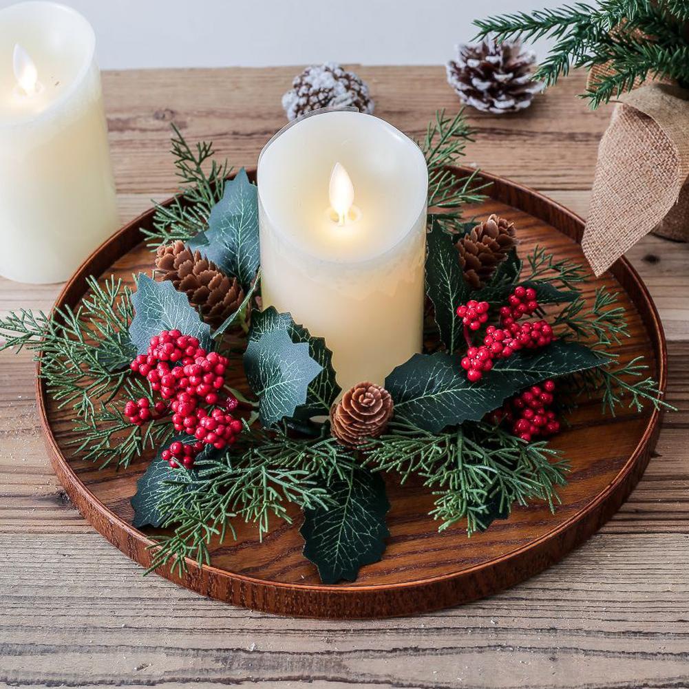Christmas Candle Holder Decoration Candles Wreaths Creative Home Desktop Dining Table Decoration