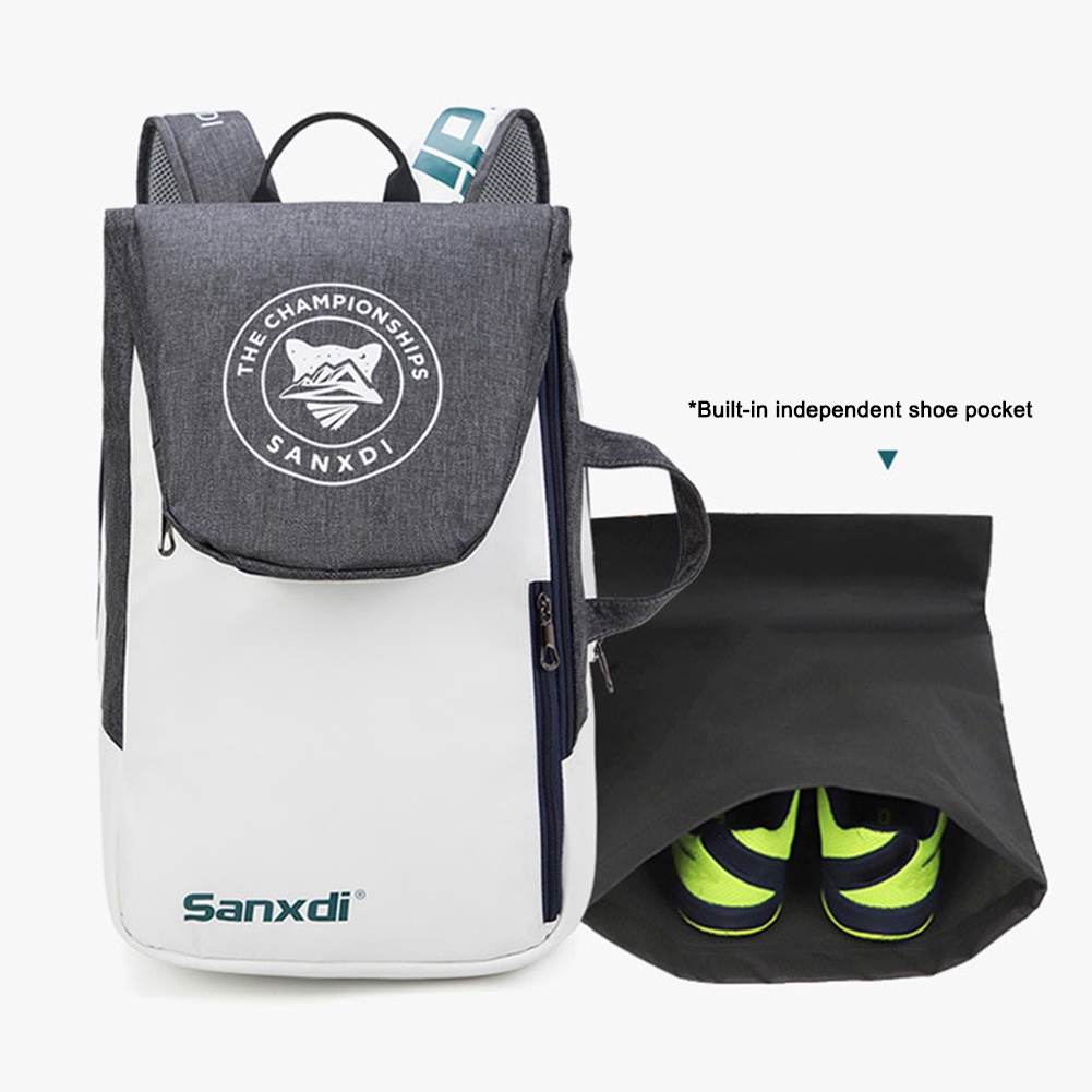 Holds 3 Rackets Tennis Backpack Large Capacity Badminton Bag Waterproof ...